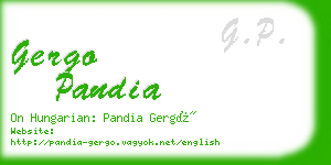 gergo pandia business card